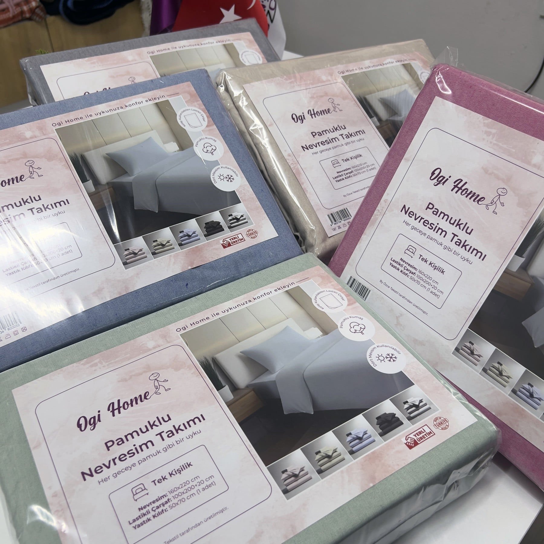 Düz Renk Pamuklu Nevresim Takımı