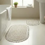 İkili Naturel Pamuk  Dokuma Klozet Takımı - 1