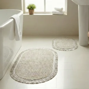 İkili Naturel Pamuk  Dokuma Klozet Takımı