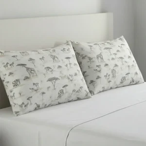 %100 Organik Pamuk Desenli 2’li Yastık Kılıfı